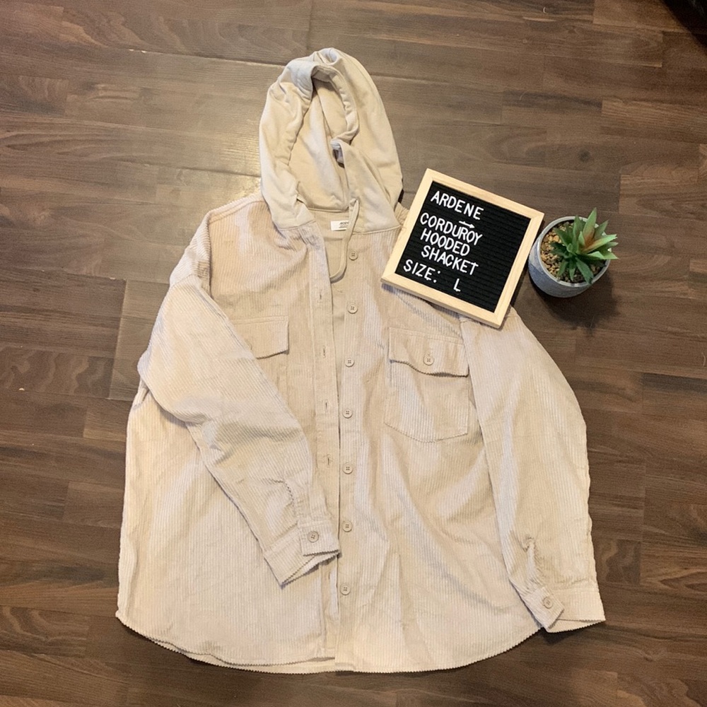 Ardene’s Corduroy Hooded Shacket NWOT